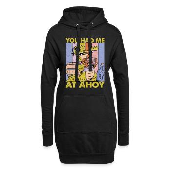 You Had Me At Ahoy - Pirate - Niedlicher Alligator - Hoodie-Kleid - Schwarz - Vorne