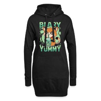 Beary Yummy - Mignon Panda Roux - Thé au Lait - Sweat-shirt à capuche long Femme - noir - Devant