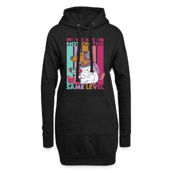 Nous ne sommes pas au même niveau - Chien - Jeux vidéo - Sweat-shirt à capuche long Femme - noir - Devant