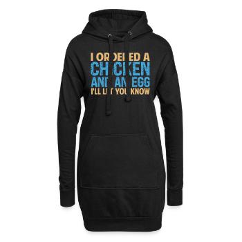 J’ai commandé une poule et un œuf - Blagues de papa - Sweat-shirt à capuche long Femme - noir - Devant