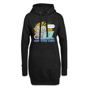 What's A Robot Favorite Snack? Lustige Papa-Witze - Hoodie-Kleid - Schwarz - Vorne