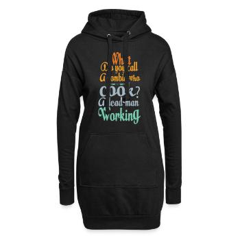 Comment appelez-vous un zombie qui cuisine? - Blagues - Sweat-shirt à capuche long Femme - noir - Devant