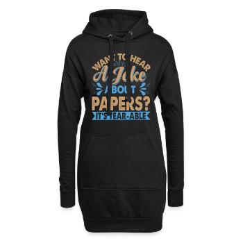 Want To Hear A Joke About Paper? - Papa-Witze - Hoodie-Kleid - Schwarz - Vorne