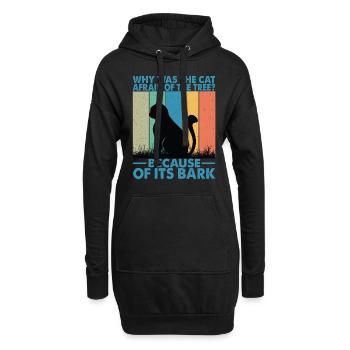 Why Was The Cat Afraid Of The Tree? - Papa-Witze - Hoodie-Kleid - Schwarz - Vorne