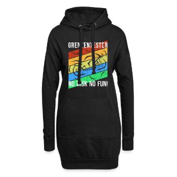 Grenzentester No Risk No Fun Motorradfahrer Biker - Hoodie-Kleid - Schwarz - Vorne