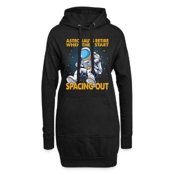 Astronauts Retire When They Start Spacing Out - Hoodie-Kleid - Schwarz - Vorne