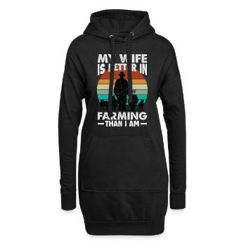 Ma femme est meilleure dans l’agriculture que moi - agricultrice - - Sweat-shirt à capuche long Femme - noir - Devant