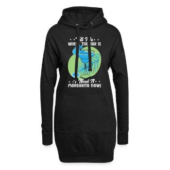 Dites-moi où se trouve le bar J’ai besoin d’une Margarita maintenant ! - - Sweat-shirt à capuche long Femme - noir - Devant