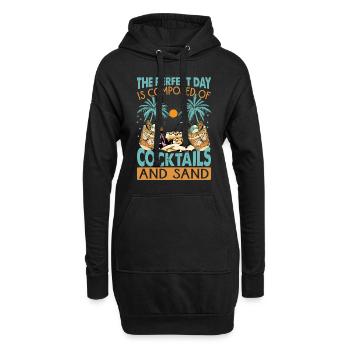 La journée parfaite est composée de cocktails et de sable - Sweat-shirt à capuche long Femme - noir - Devant