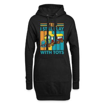 Oui, je joue toujours avec des jouets - Trains - Caboose - C - Sweat-shirt à capuche long Femme - noir - Devant