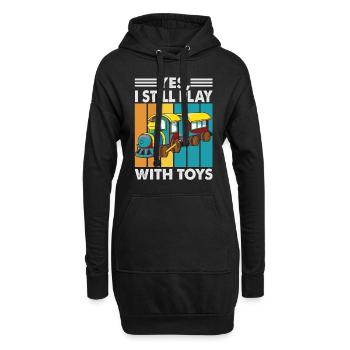 Oui, je joue toujours avec des jouets - Trains - Caboose - C - Sweat-shirt à capuche long Femme - noir - Devant