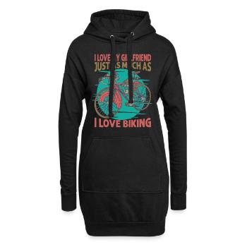 I Love My Girlfriend Just As Much As I Love Biking - Hoodie-Kleid - Schwarz - Vorne