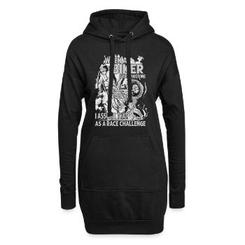 Quand un motard passe devant moi, je suppose que c’est une course - Sweat-shirt à capuche long Femme - noir - Devant