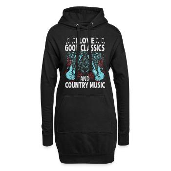 I Love Good Classics And Country Music - Concerts - Hoodie-Kleid - Schwarz - Vorne