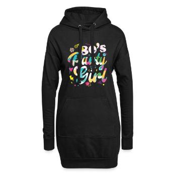 80s 80er Party Outfit Kostüm 80's Party Girl - Hoodie-Kleid - Schwarz - Vorne