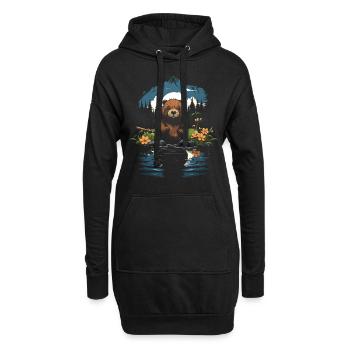 Mignon Adorable Animal Nature - Sweat-shirt à capuche long Femme - noir - Devant