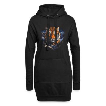 Majestätischer Tiger Wildnis Wild Kraftvoll - Hoodie-Kleid - Schwarz - Vorne