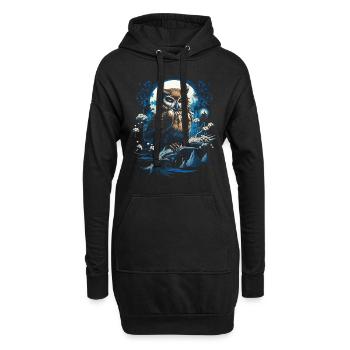 Eule Fantasie Japanisch Mythologie Magisch - Hoodie-Kleid - Schwarz - Vorne