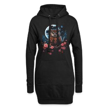 Eule Fantasie Japanisch Mythologie Magisch - Hoodie-Kleid - Schwarz - Vorne