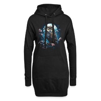 Eule Fantasie Japanisch Mythologie Magisch - Hoodie-Kleid - Schwarz - Vorne