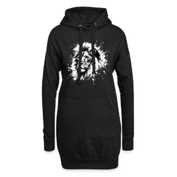 Löwenkopf mit blauen Augen - Liebhaber Löwen - Hoodie-Kleid - Schwarz - Vorne