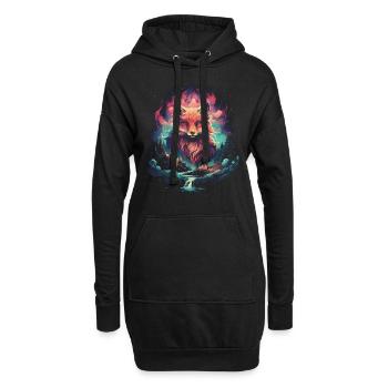 Fantay Fox Renard magique - Sweat-shirt à capuche long Femme - noir - Devant