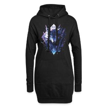 Majestätischer Wolf Wölfe - Hoodie-Kleid - Schwarz - Vorne