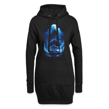 Cyberpunk Manga Kyoto Glitch - Sweat-shirt à capuche long Femme - noir - Devant