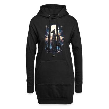 Anubis Gott Gaming Ägypter - Hoodie-Kleid - Schwarz - Vorne