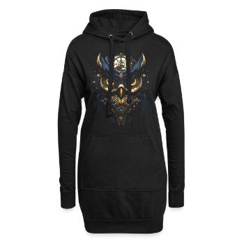 Steampunk Mechanische Eule Viktorianisch Vogel - Hoodie-Kleid - Schwarz - Vorne