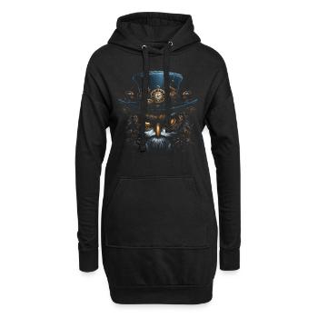 Steampunk Mechanische Eule Viktorianisch Vogel - Hoodie-Kleid - Schwarz - Vorne