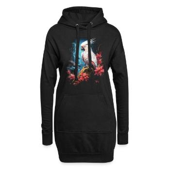 Kakadu Vogelliebhaber - Hoodie-Kleid - Schwarz - Vorne