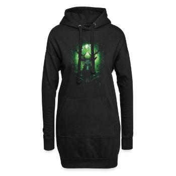 Fantasy cerf château magique elfique désert Fable - Sweat-shirt à capuche long Femme - noir - Devant
