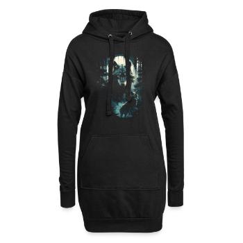Fantasy Wolf Magic Pack Mysterious - Hoodie Dress - black - Front