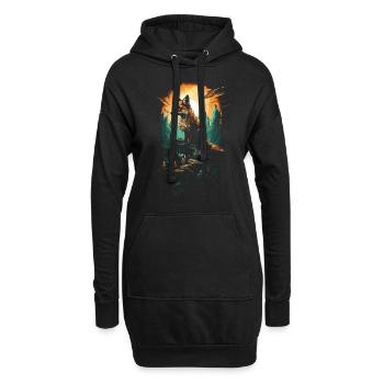 Fuchs Fuchsliebhaber Kunst - Hoodie-Kleid - Schwarz - Vorne