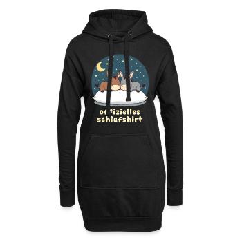 Offizielles Schlafshirt Esel - Hoodie-Kleid - Schwarz - Vorne