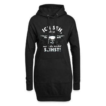 Drohnen - Ich Seh, Ich Seh - Hoodie-Kleid - Schwarz - Vorne