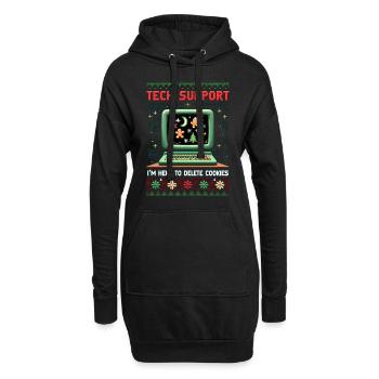 Delete Your Cookies – Funny Christmas Shirt - Hoodie-Kleid - Schwarz - Vorne