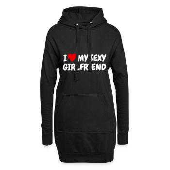 I Love My Sexy Girlfriend Party Valentinstag - Hoodie-Kleid - Schwarz - Vorne