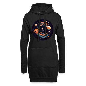 Univers Planètes du système solaire - Sweat-shirt à capuche long Femme - noir - Devant