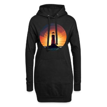 Lighthouse at sunset Romantic - Hoodie Dress - black - Front