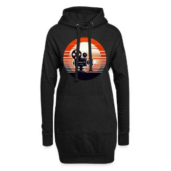 Vintage Cinéma Coucher de soleil Rétro Projecteur Film - Sweat-shirt à capuche long Femme - noir - Devant