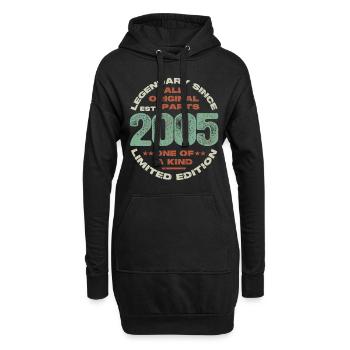 Légendaire depuis 2005 - 18 ans - Sweat-shirt à capuche long Femme - noir - Devant