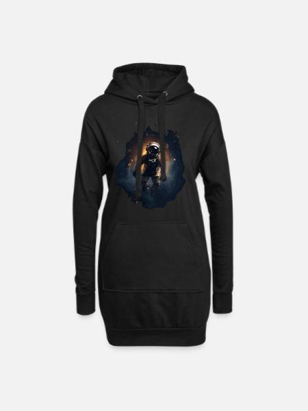Astronaut Astronomie Weltall Weltraum Space - Hoodie-Kleid - Schwarz
