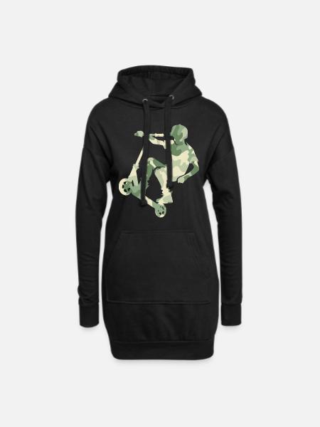 Camouflage Rider Scooter Teens - Hoodie-Kleid - Schwarz