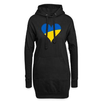 Ukraine Herz Kiew Stolz Ehre - Hoodie-Kleid - Schwarz - Vorne