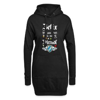 Zefix Wo Zum Deifi Is Mei Dirndl Spaß - Hoodie-Kleid - Schwarz - Vorne