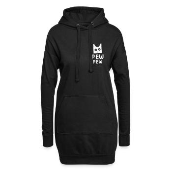 Pew Pew Cat Meme cat - Sweat-shirt à capuche long Femme - noir - Devant