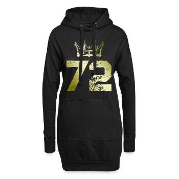 72 Zahl Krone - Hoodie-Kleid - Schwarz - Vorne