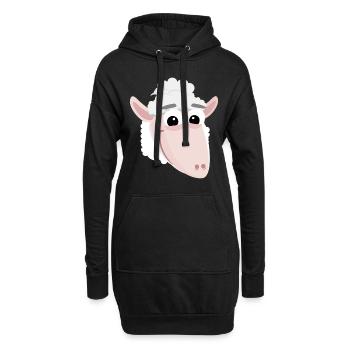 Lustiges Schaf - Hoodie-Kleid - Schwarz - Vorne